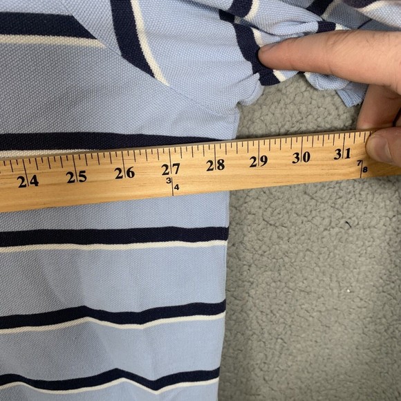 S Polo Ralph Lauren Polo Shirt Men Short Sleeve Cotton Size 3XB Big Blue Striped - Picture 4 of 6